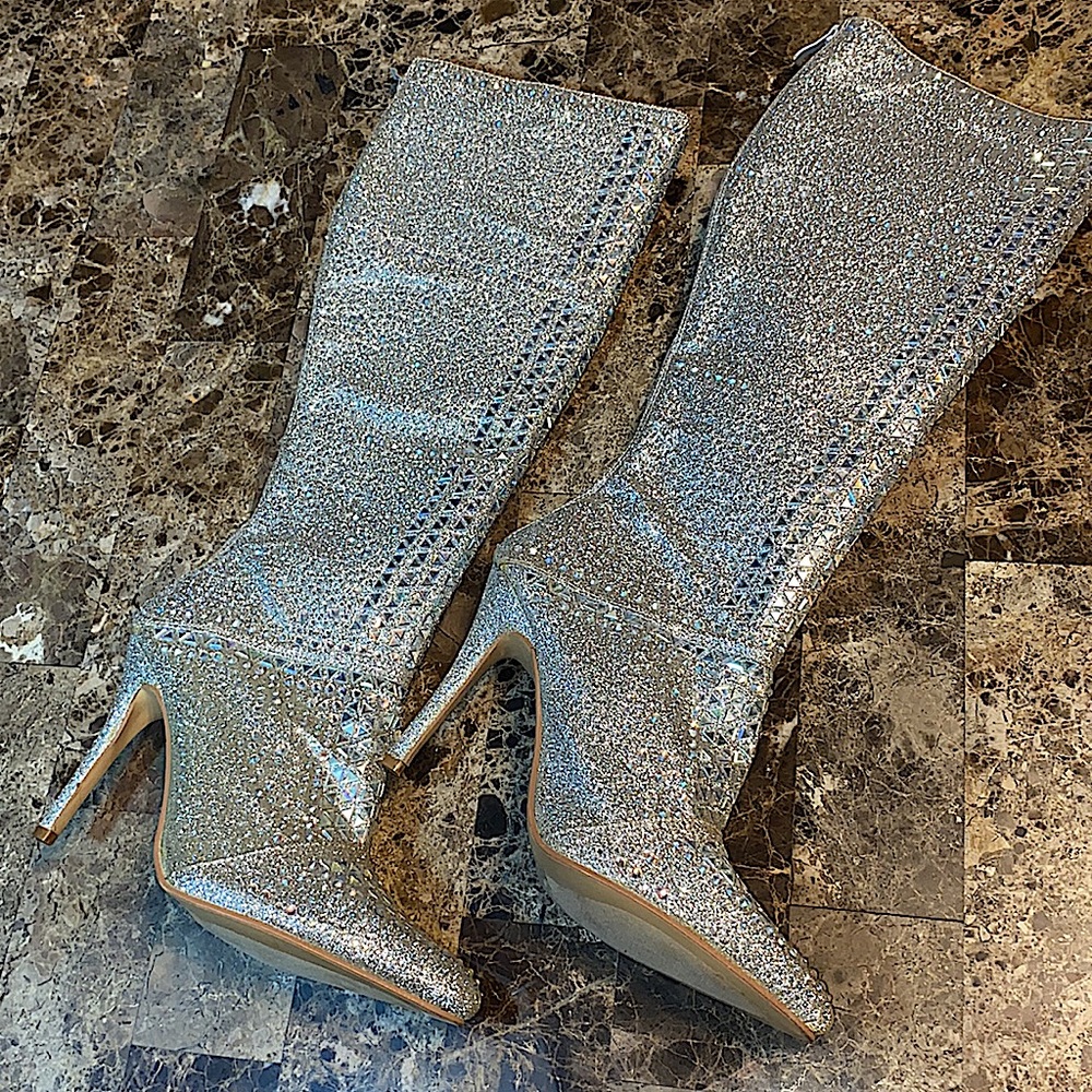 Bling Thigh High High Heel Boots✨